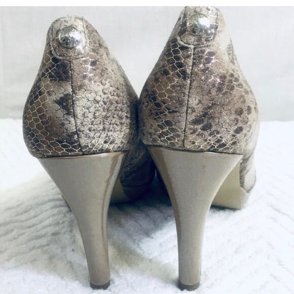 Anne Klein ~ Platform Heels Open Toe ~ Metallic  7.5 Fairy Glam Coquette - Picture 5 of 11